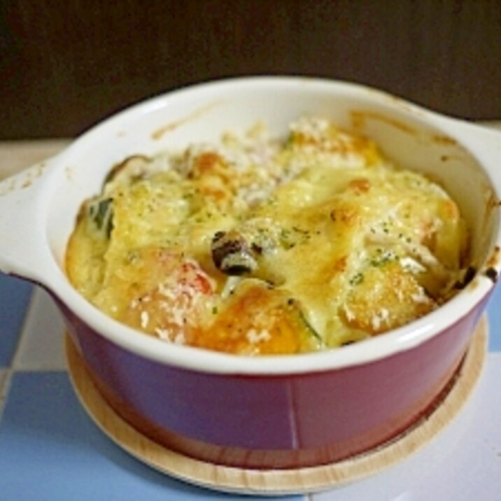 パスタが微妙に余ったらコレ スパグラタン レシピ 作り方 By Nananana55 楽天レシピ